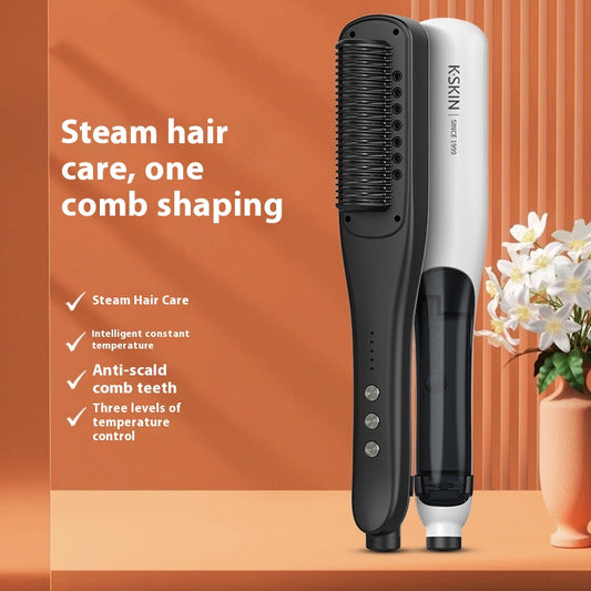 Golden Rice Golden Rice Steam Straight Hair Comb Hydrating Hair Care Natural Anti-frizz Steam Splint Water Light Hair Straightening Tool Moisturizing