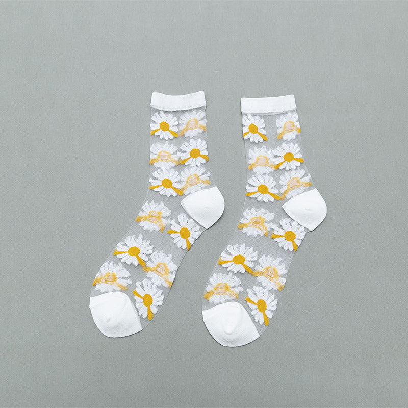 Little Daisy Glas Strømper til Kvinder Midt Tube