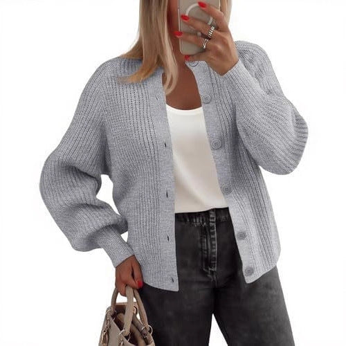 Round Neck Buckle Autumn Fashion Clothing Sweater