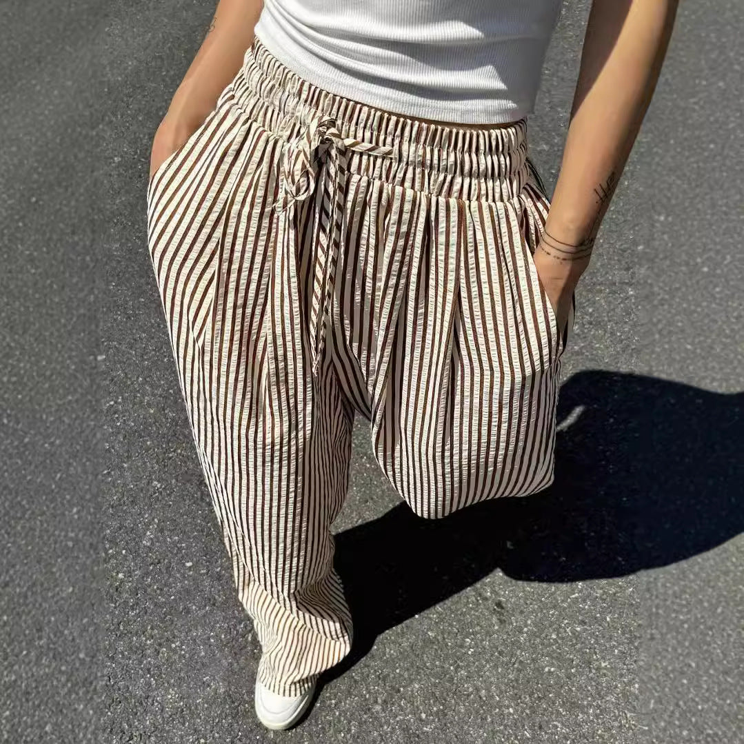 Ice Silk Wide-leg Pants Women's Loose Drooping Trousers
