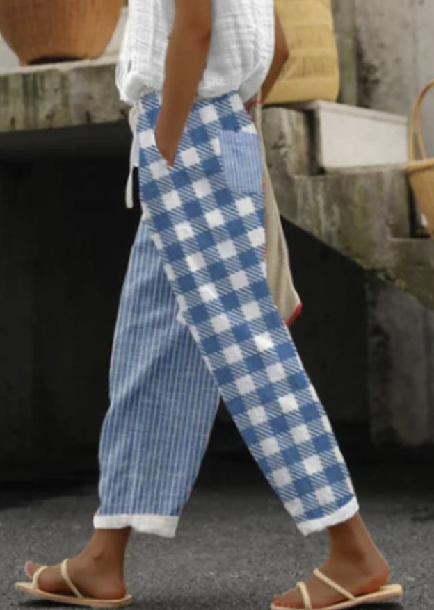 3D Digital Printing Cotton And Linen Simplicity Rag-eared Casual Pants Printable Type