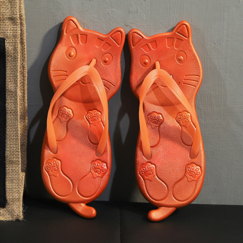 Creative Cartoon Flipflops Women Wear Sandals And Slippers Net Red Flip Flops Flat Beach Slippers Summer
