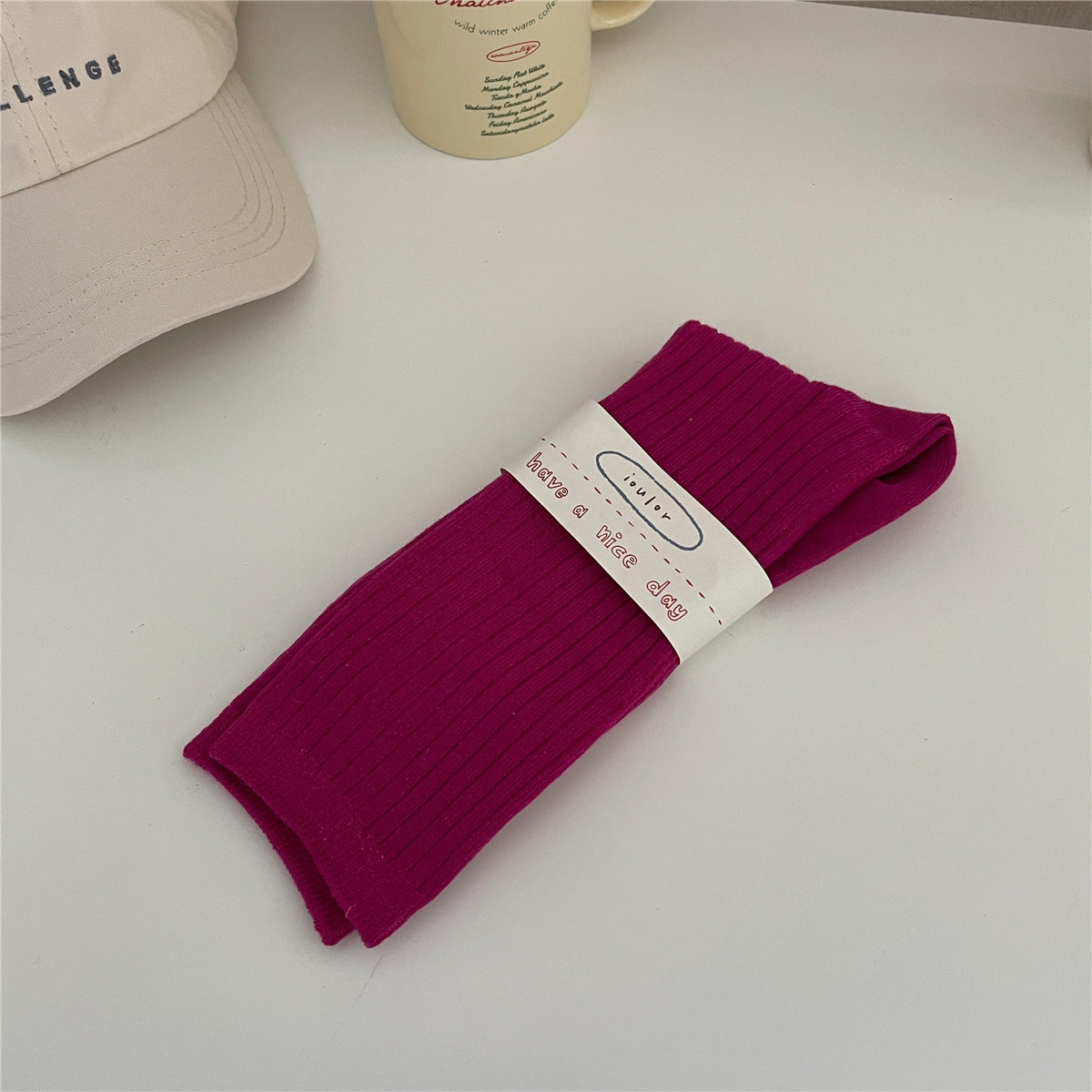 New Solid Color Thick Strip Stockings