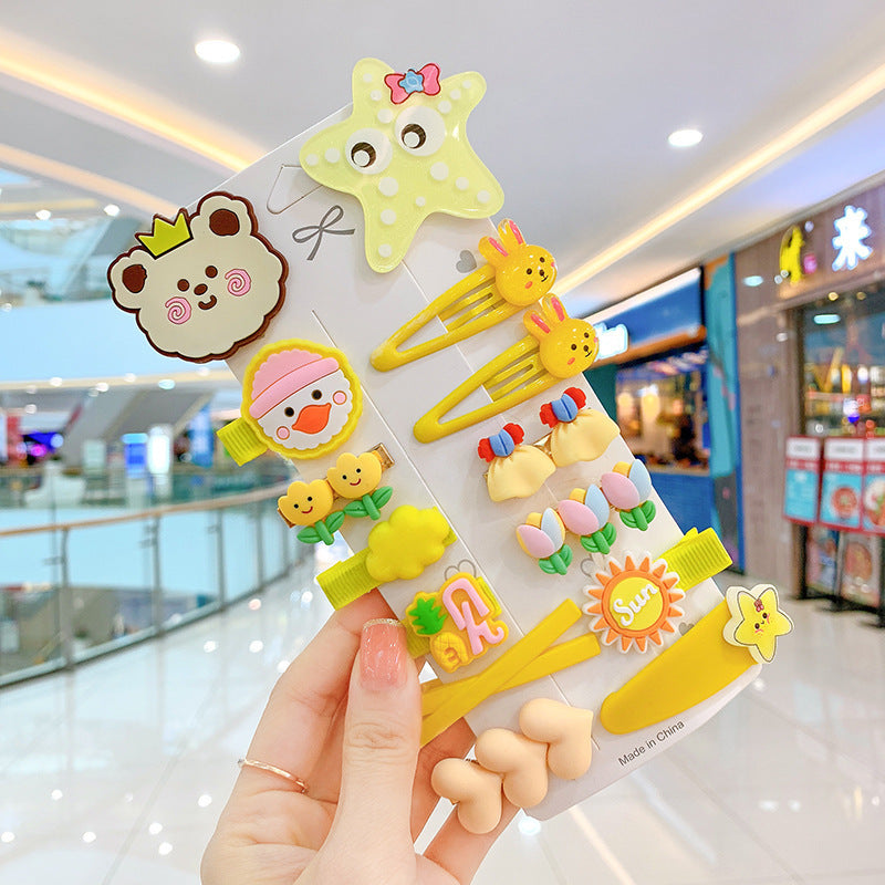 14PCS Toddler Hair Accessories Set  Colorful Rainbow Barrettes, Pins, Candy Fruits, Butterflies For Kids' Stylish Hairstyles