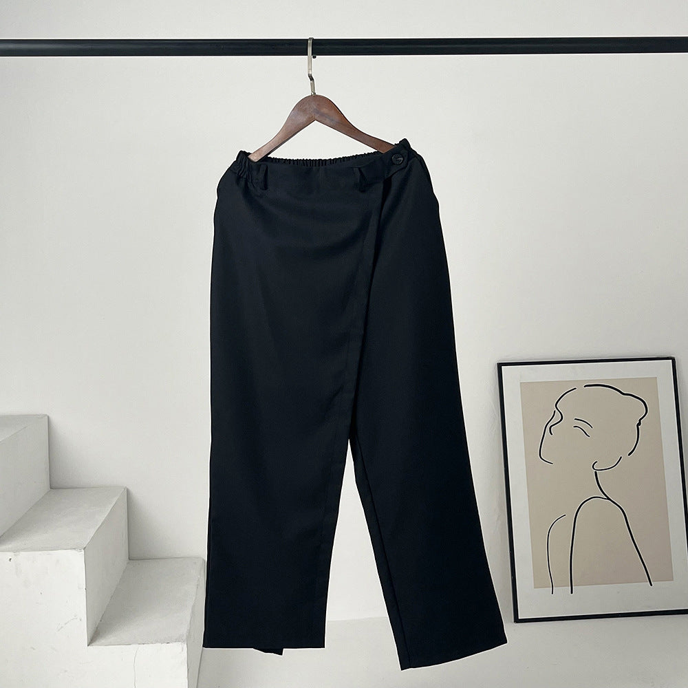 Niche Design Snøre Falske Todelt Casual Bukser