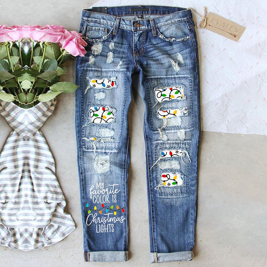 Fashionable Torn Button Pleated Pants For Women