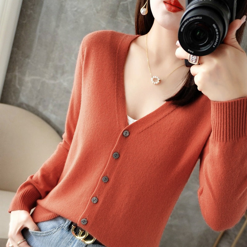 Spring And Summer New V-neck Cardigan Loose Plus Size Women's Clothing