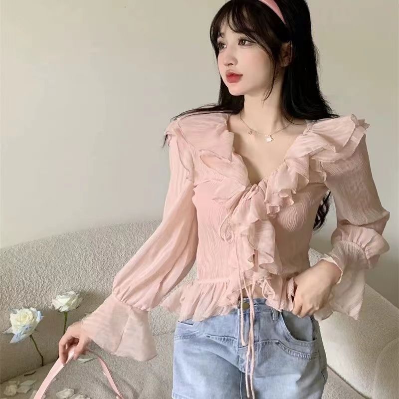 Ice-silk Chiffon Sun-protective Blouse For Women