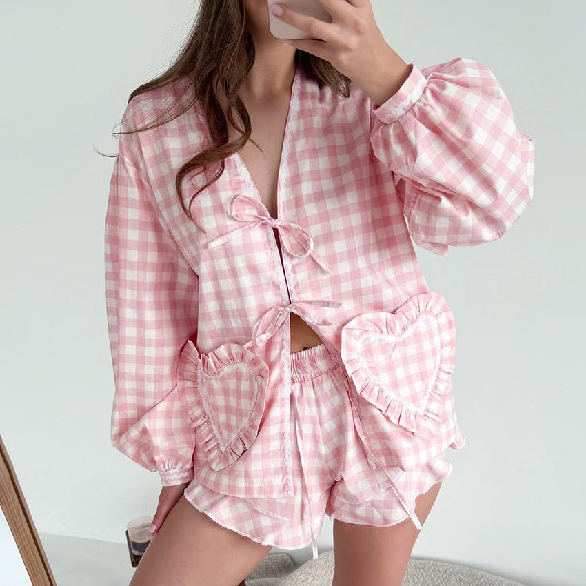 This Relaxed-fit Long-sleeve Shorts Set Is Perfect For Lounging At Home Or Wearing When Youre Out And About