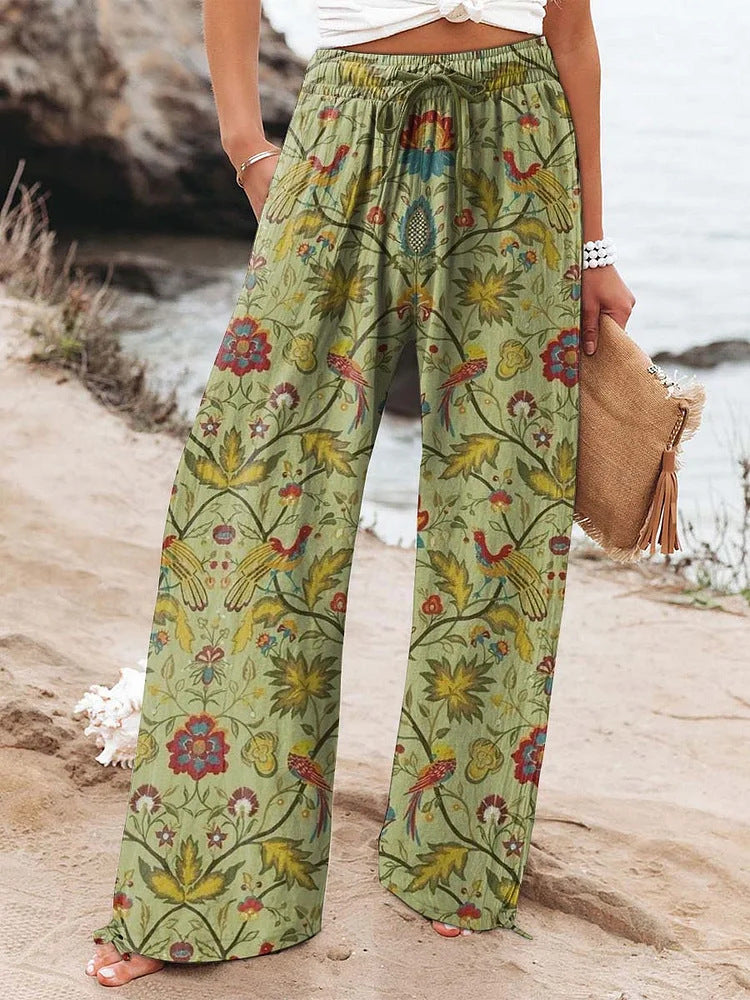 Ethnic Pattern Floral Print Casual Jumpsuit