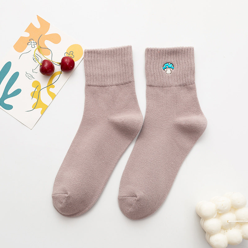 Women's Mid-calf Cartoon Mushroom Cute Cotton Socks