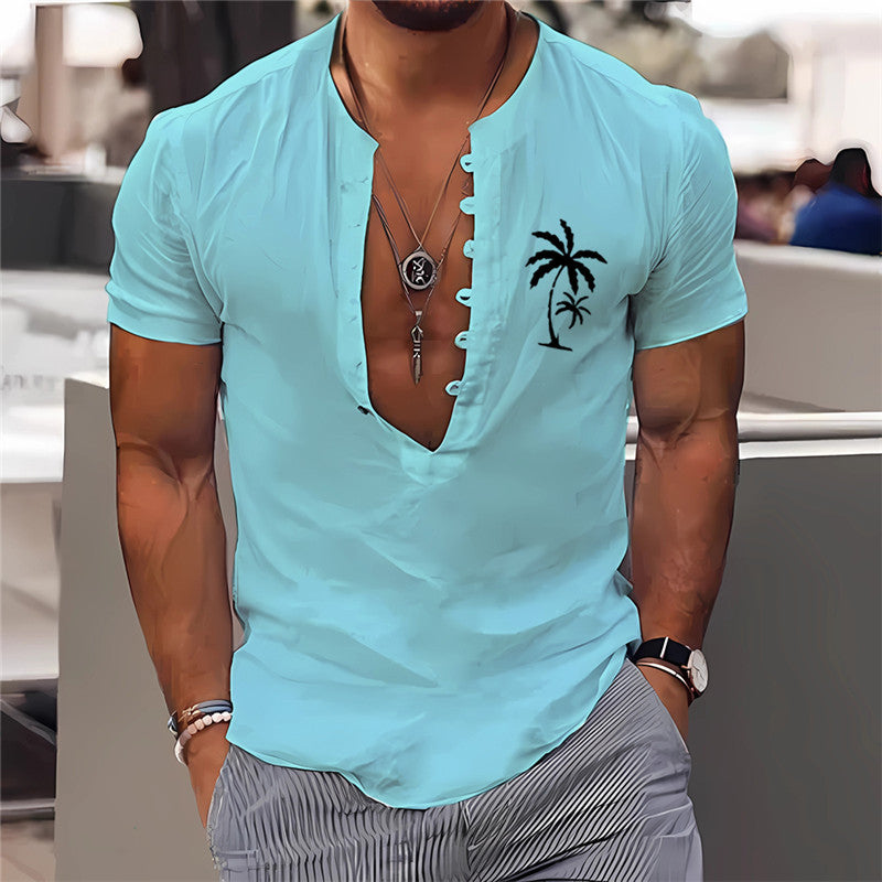 Digital Printing Men's Clothing Summer Short Sleeve Shirt  3D