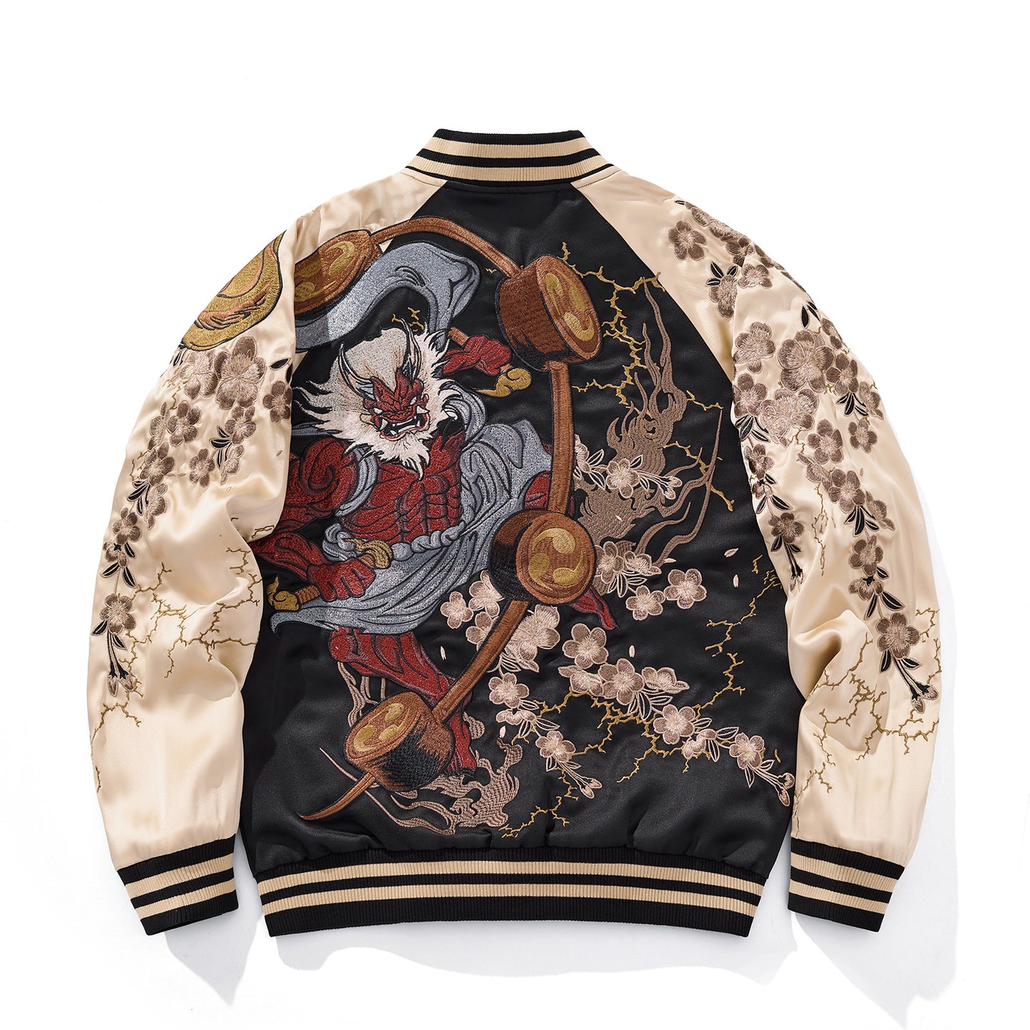 Mens Loose Fit Polyester Embroidered Chinese Style Jacket