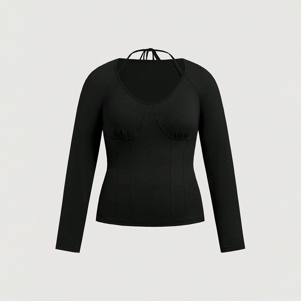 Slim Fit Elegant Square Neck Women's Top