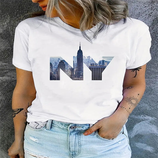 Fashion Casual Round Neck Women's T-Shirt