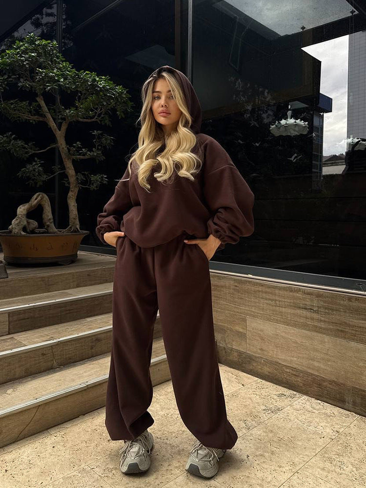 Casual European And American Polar Fleece Women's Suit