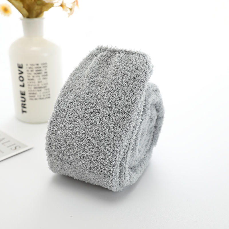 Fall Winter Over The Knee Plus Long Coral Fleece Floor Socks
