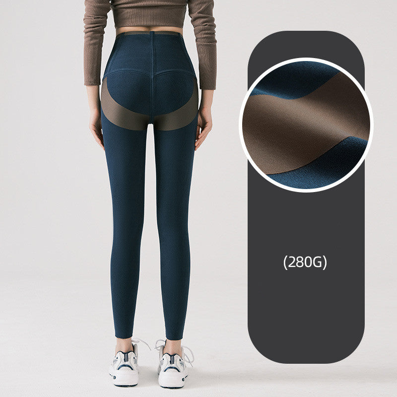 Women Wear Brushed Pants With A High Waist Winter Keep Warm