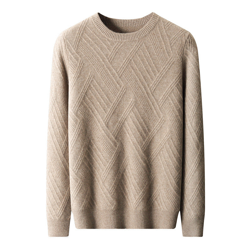 Autumn And Winter New Loose Jacquard Bottoming Sweater Men