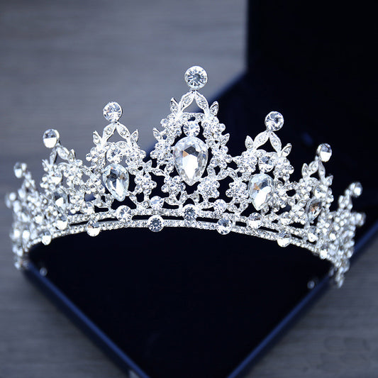 New Style Bridal Necklace Headwear Three-piece Set With Rhinestone Crown Wedding Accessories