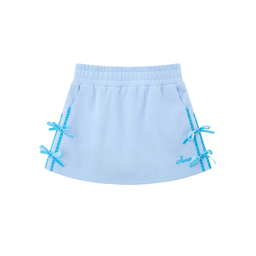 Women's Short Skirt With Bow Decoration Summer Casual