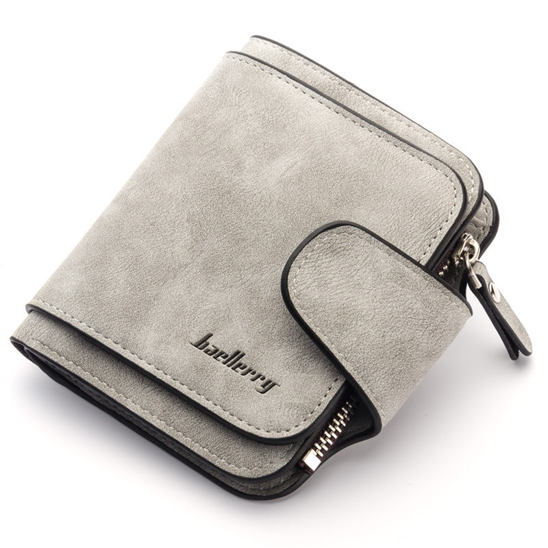 Ladies Wallet New Buckle Frosted Leather Cute
