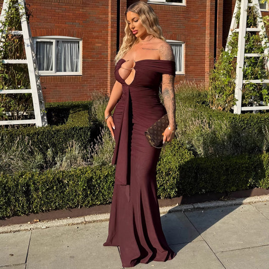Women's Fashionable Sexy Spliced Ribbon Dress