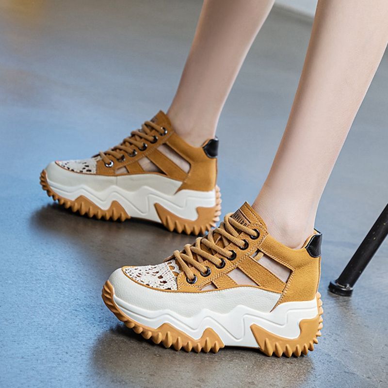 Soft Leather Hollow Sandals For Women All-match Breathable