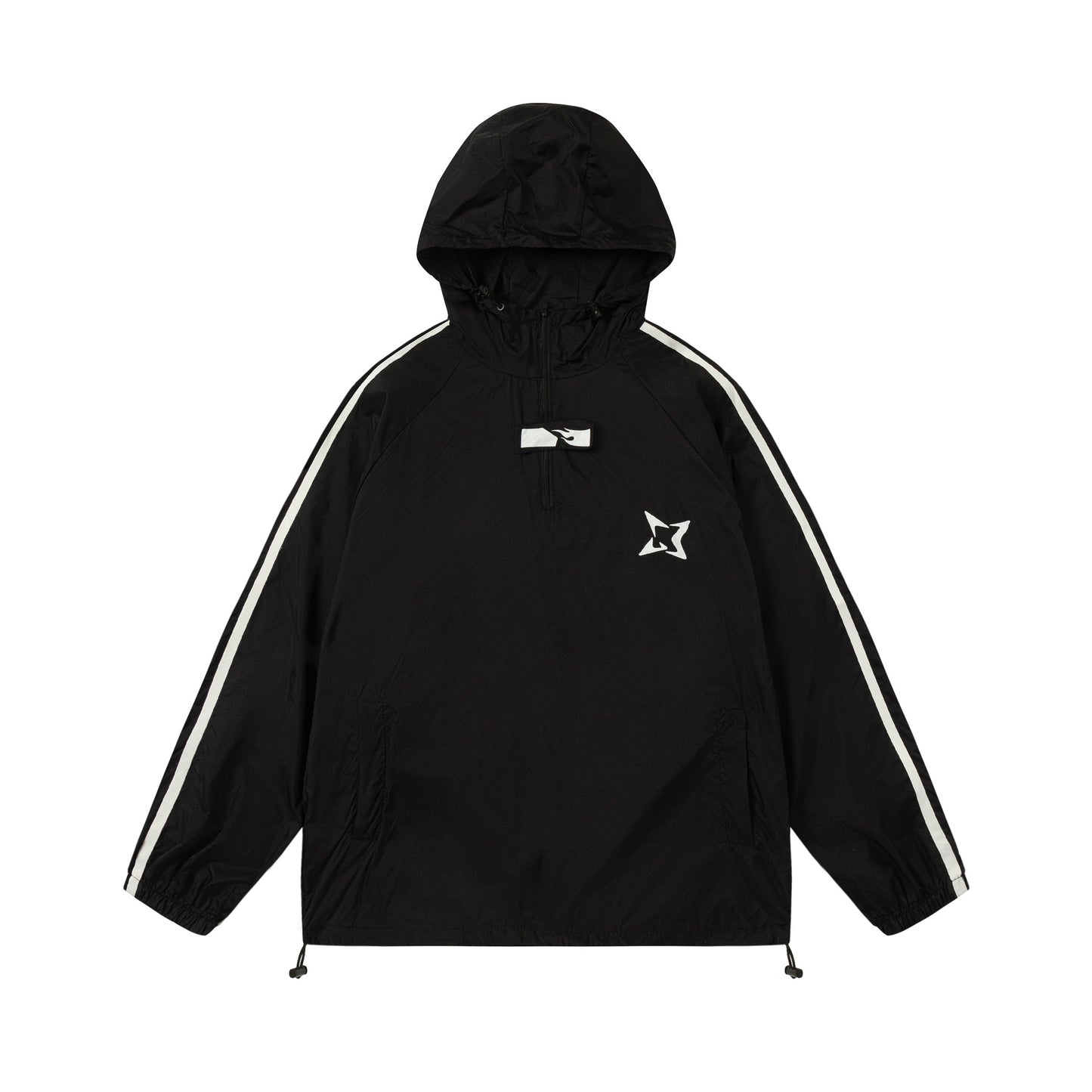 Men's Long-sleeved Loose Half-zip Hooded Jacket