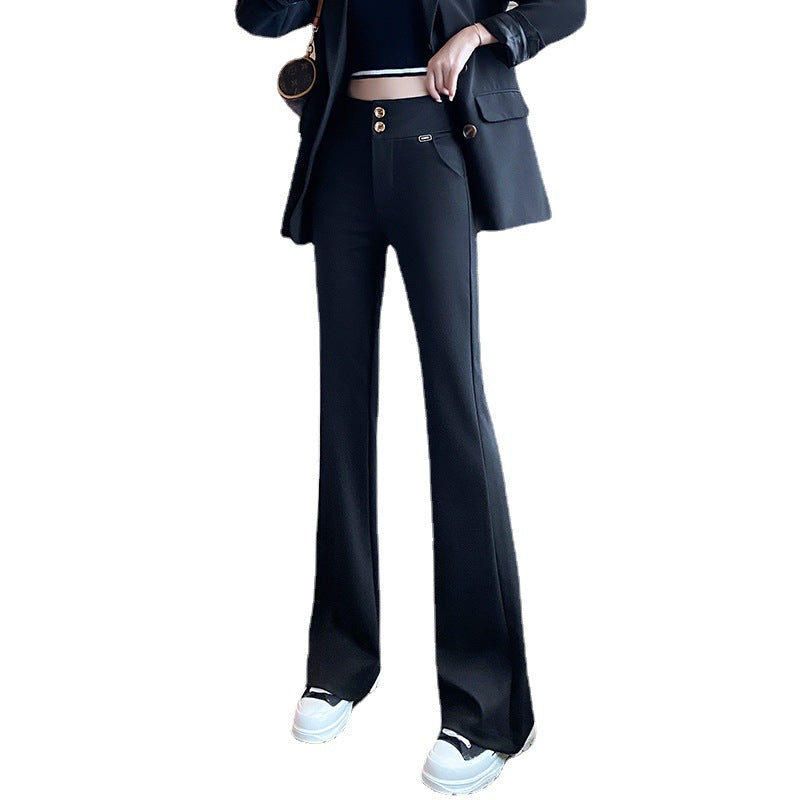 Suit Pants Women's High Waist Slimming Draping Wide Leg Slightly Flared