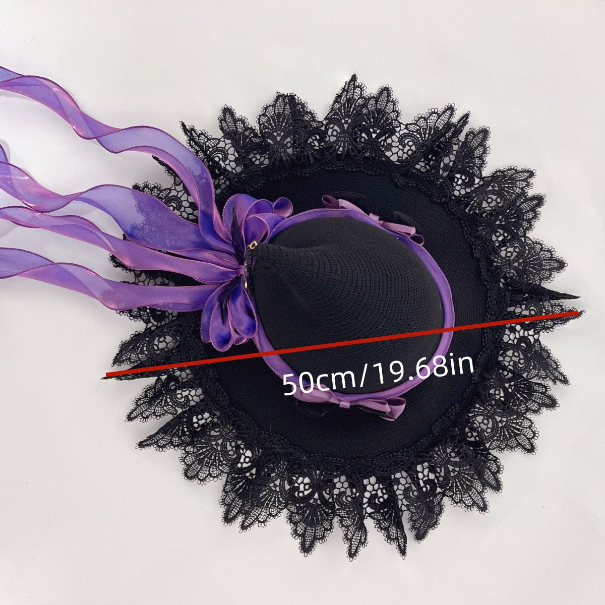 Handmade Dark Devil Gothic Lolita Lace Witch Hat