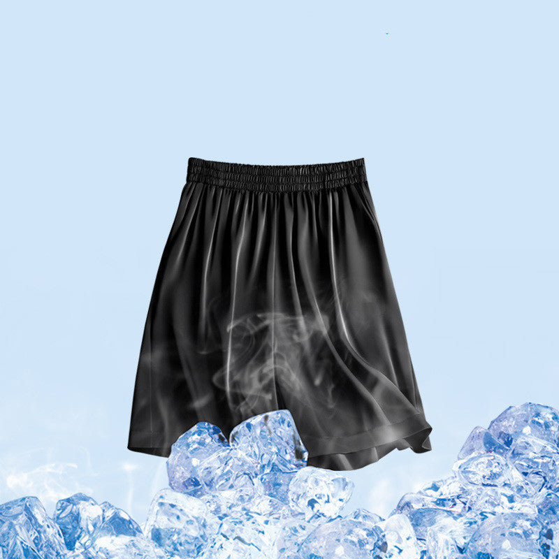 High Waist Ice Silk Acetate Shorts Women's Summer Thin Satin