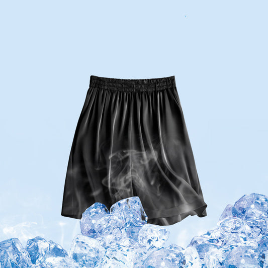 High Waist Ice Silk Acetate Shorts Women's Summer Thin Satin