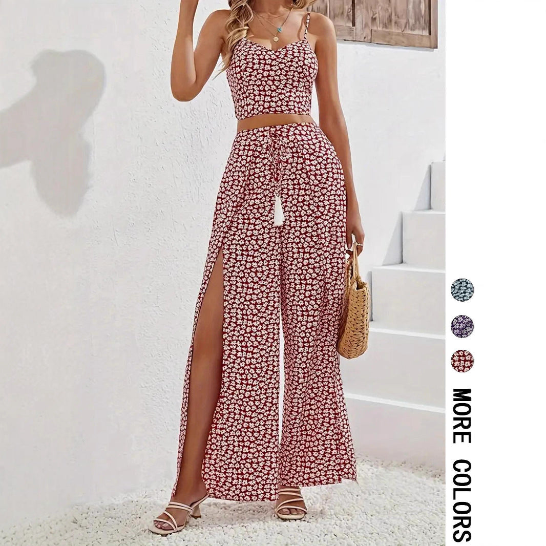 Women's Holiday Printed Strap Two-Piece Set