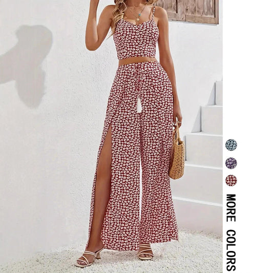 Women's Holiday Printed Strap Two-Piece Set