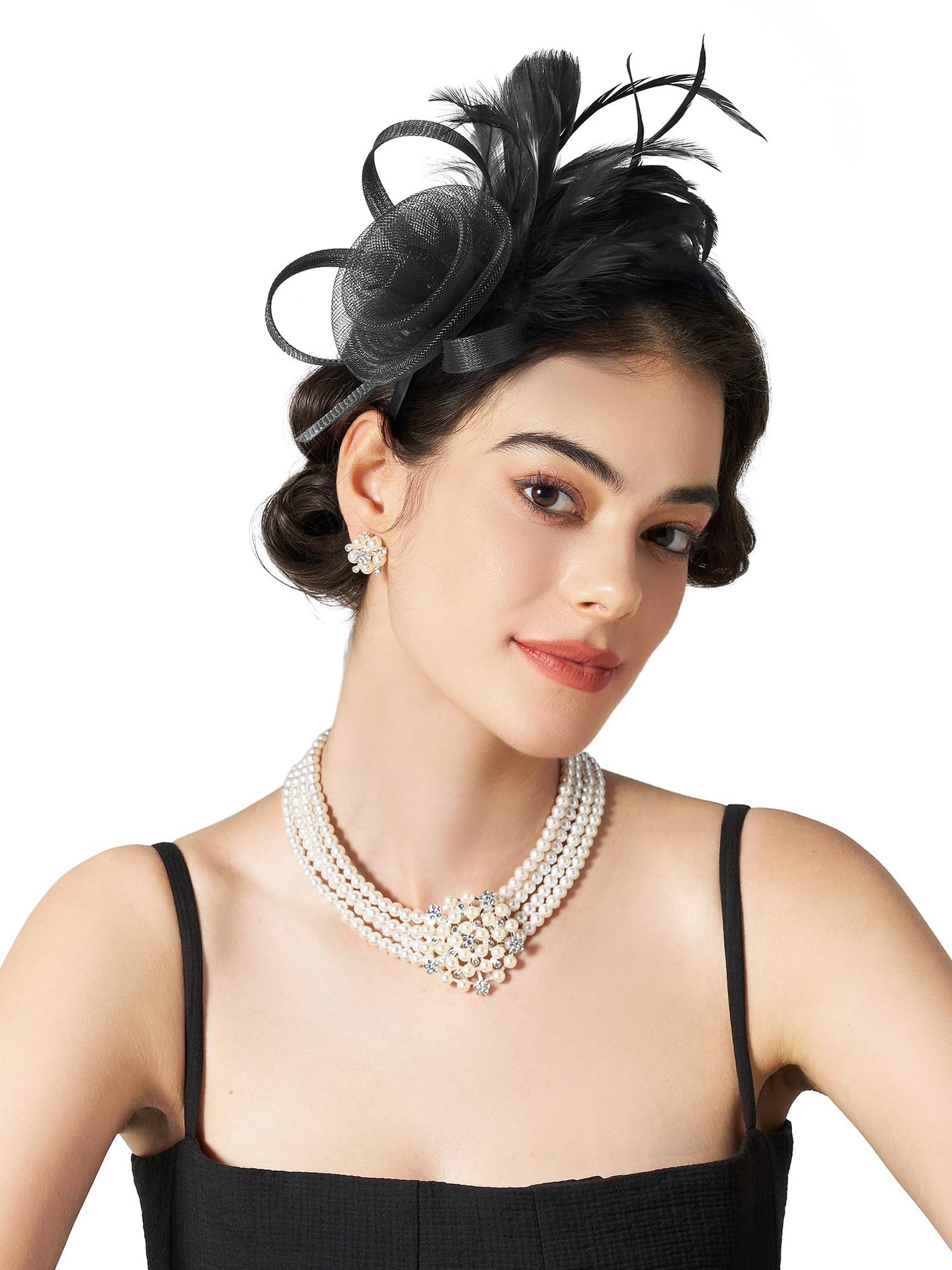 Mesh Feather Headwear Elegant Retro Versatile Headband