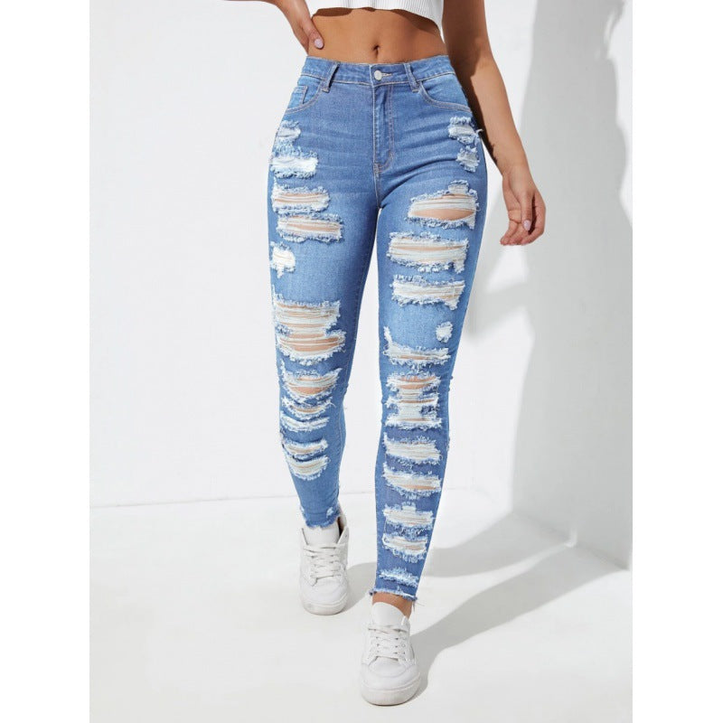 Smaltsiddende denim-bukser til kvinder