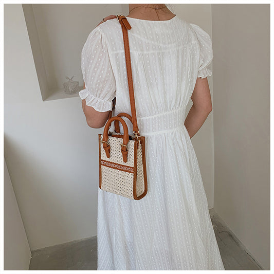 Ethnic Style One Shoulder Portable Straw Woven Bag