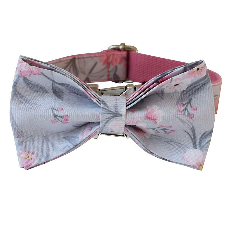 Ink Painting Print Pet Dog Collar Leash Bow