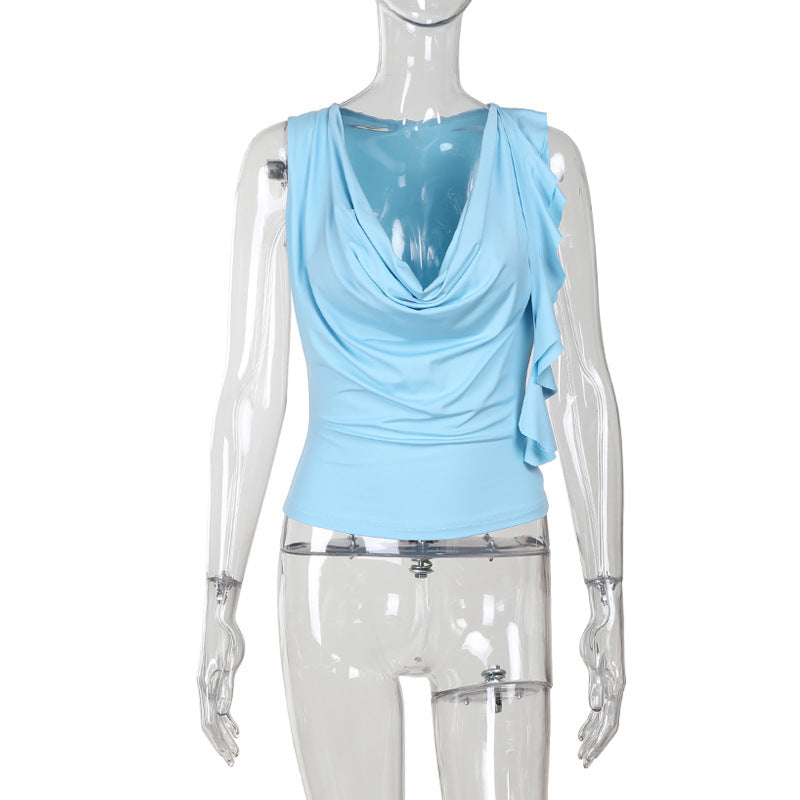 European And American Style Simple Casual Collar Basic Vest For Women