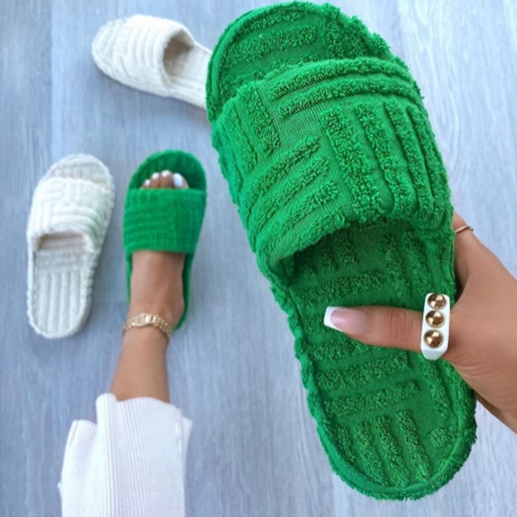 Large Size Fashion Casual Thick-Soled Wool Slippers