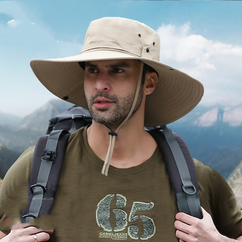 Men's Fashion Outdoor Sun Protection Waterproof Quick Dry Large Eaves Hat