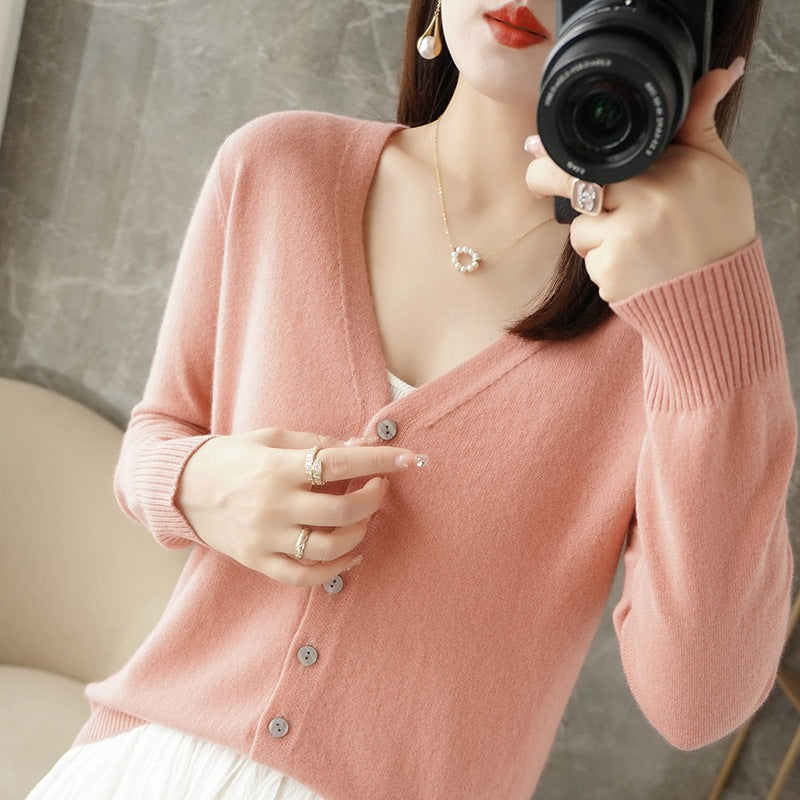 Spring And Summer New V-neck Cardigan Loose Plus Size Women's Clothing