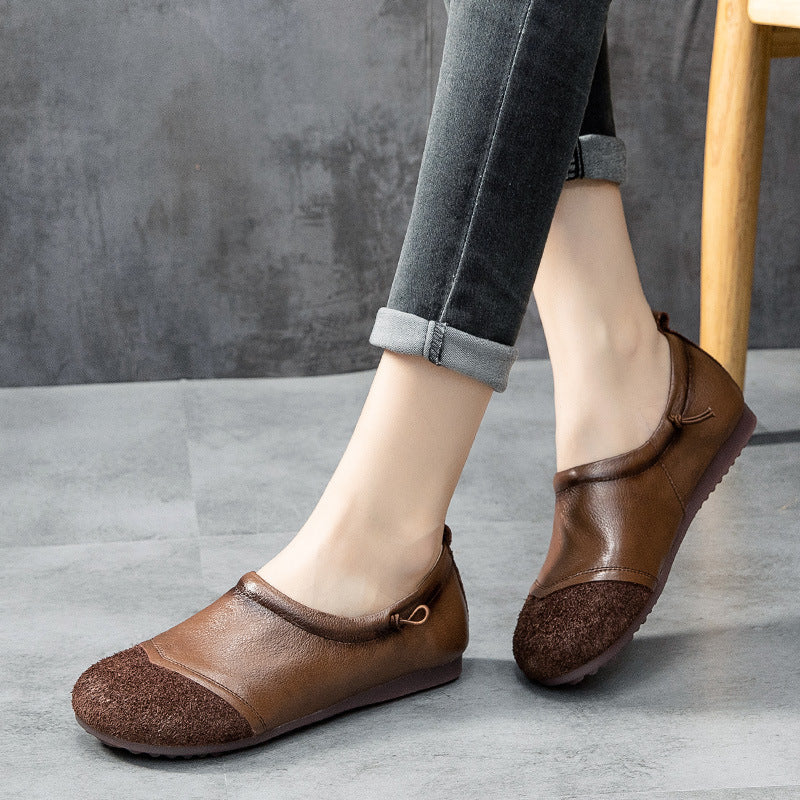 Leather Retro Casual Soft Sole Women's Shoes