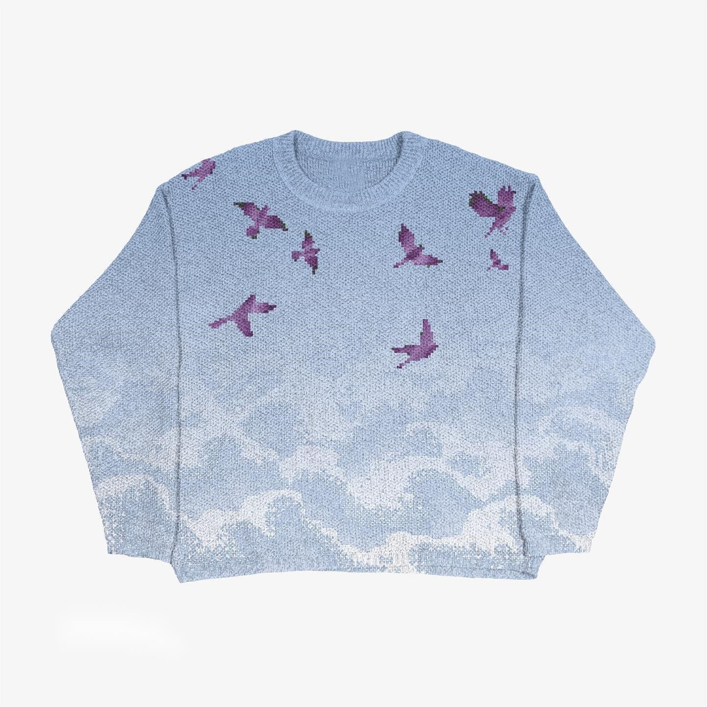 Men's Creative Pattern Printing Loose Casual Sweater