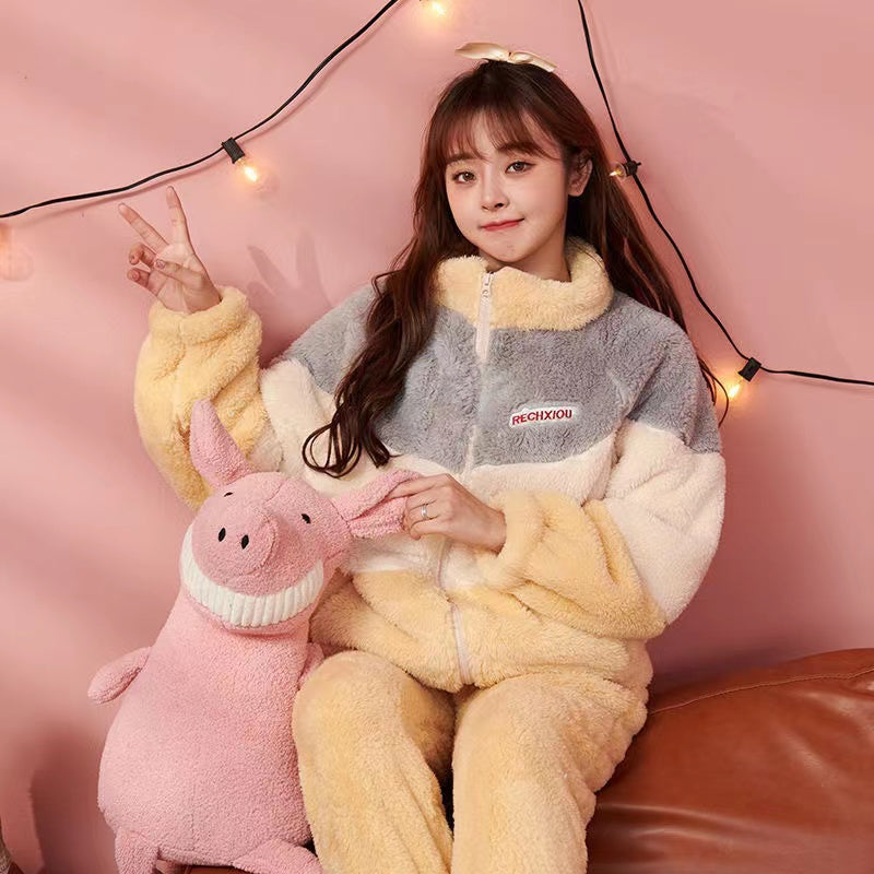 Coral Fleece Pajamas Women's Cute Fleece Homewear