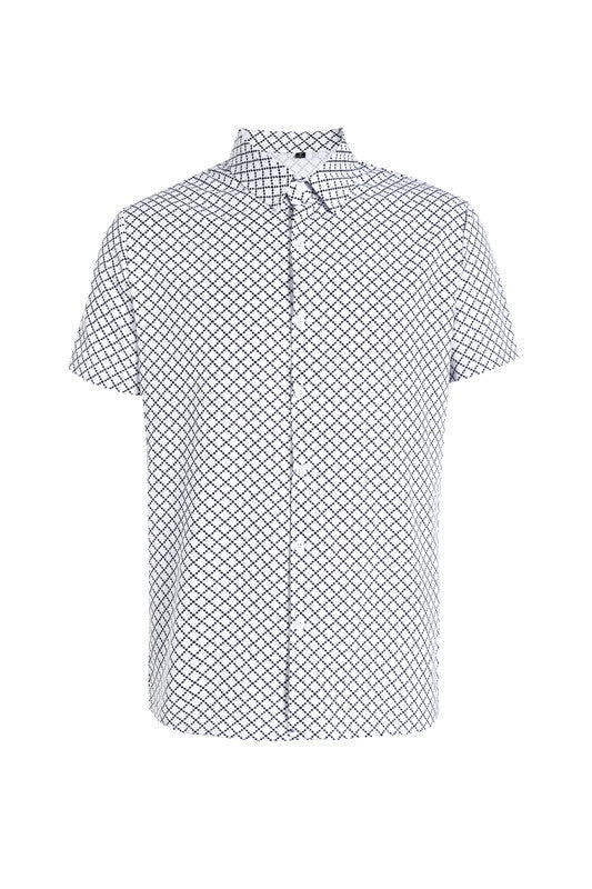 Classic And Fashionable Diamond-shaped Small Checkered Shirt For Men