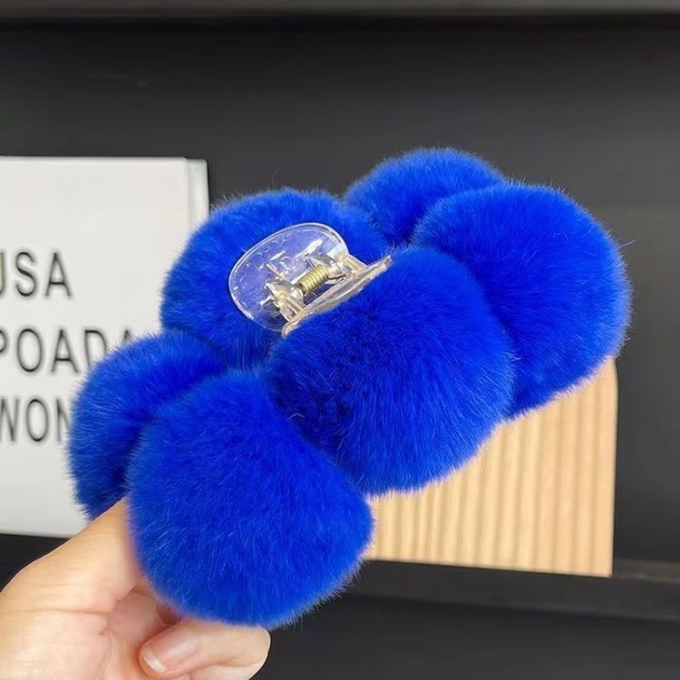 Elegant Rex Rabbit Fur Ball Grip Large Plush