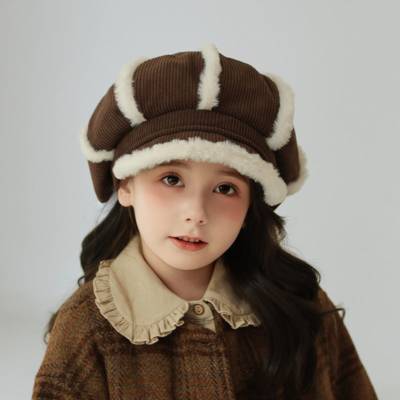 Children's Hat Thickened Warm Plush Baseball Cap