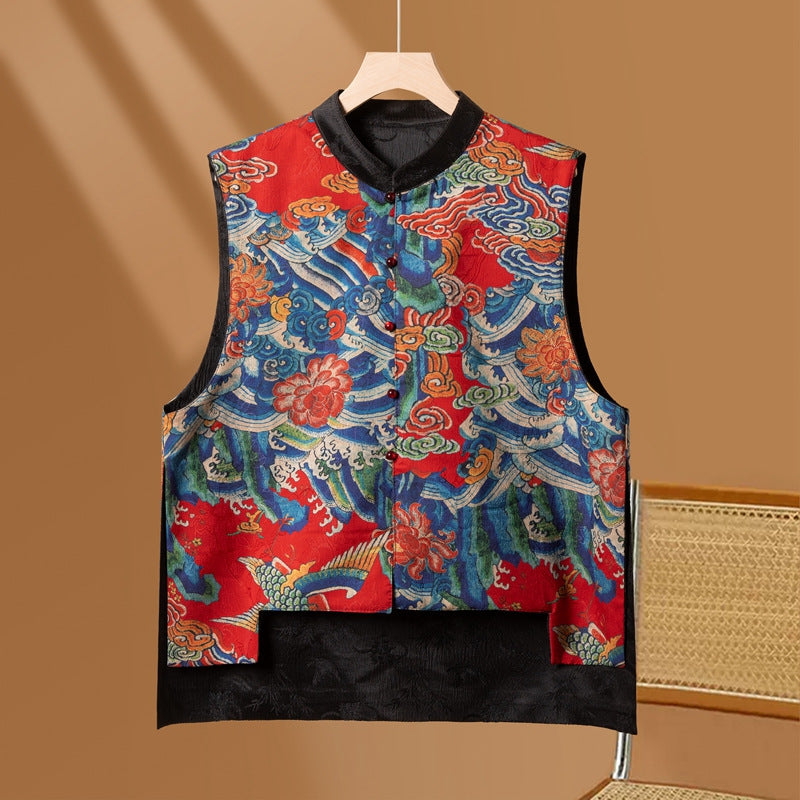 Chinese Retro Ethnic Style Double-sided Embroidered Vest